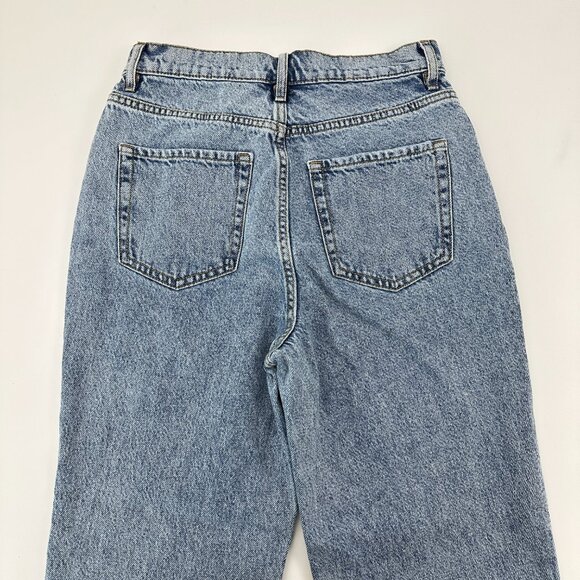 PacSun Button Fy High Rise Straight Raw hem Women's size 26 Blue Denim Jeans - Picture 5 of 5